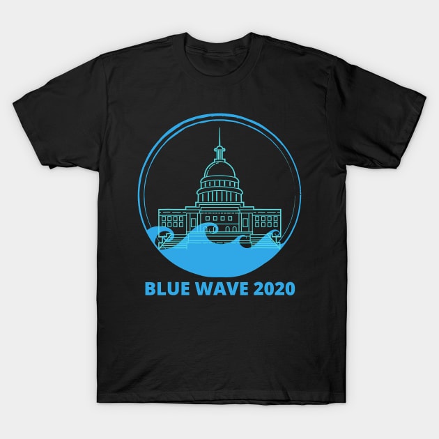 Blue Wave 2020 Election Democrat Anti Trump Vote T-Shirt by SevenAM